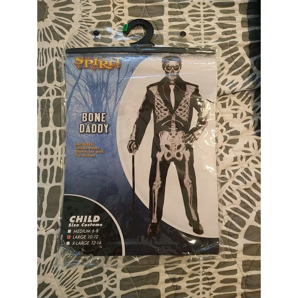 Bone Daddy Day Of The Dead Skeleton Child Men's Halloween Costume L